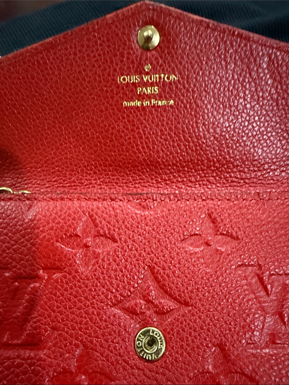 Louis Vuitton Red Monogram Envelope Key Pouch with Gold Hardware
